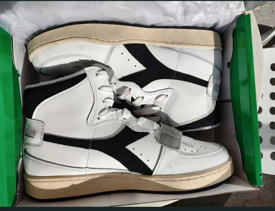 Adidași Diadora Mi Basket Used High - Noi/Nepurtaț + Cutie - Mărimea 42 (Piele Naturală)
