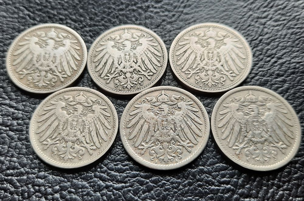 Стара монета/и 10 пфенига 1900,1901,1906,1907 и 1908 г. Германия