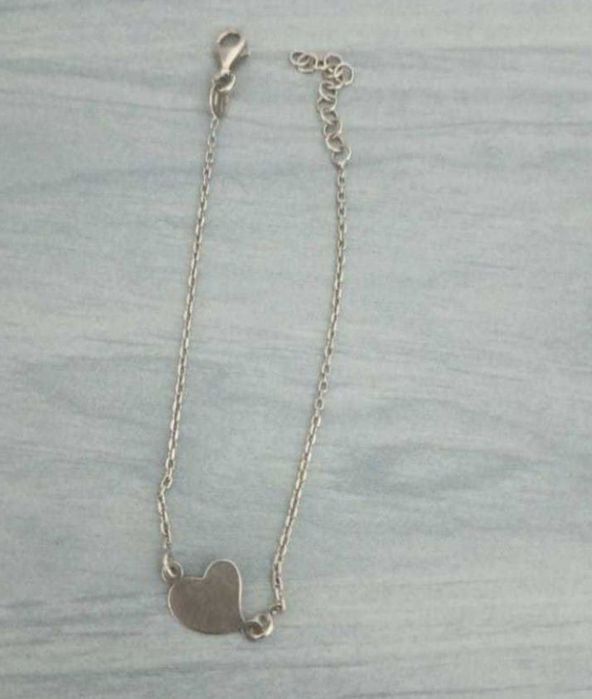 Brățară de argint cu inimioară. Transport 5 lei