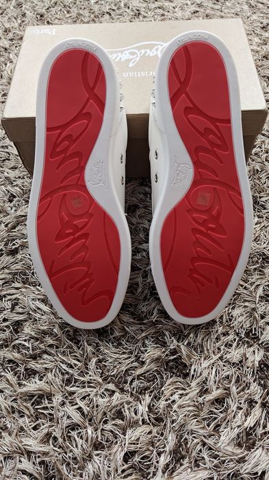 Adidași Christina Louboutin Spike Albi