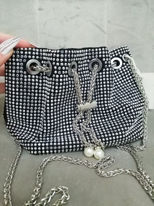 Сумка со стразами, вечерняя, праздничная