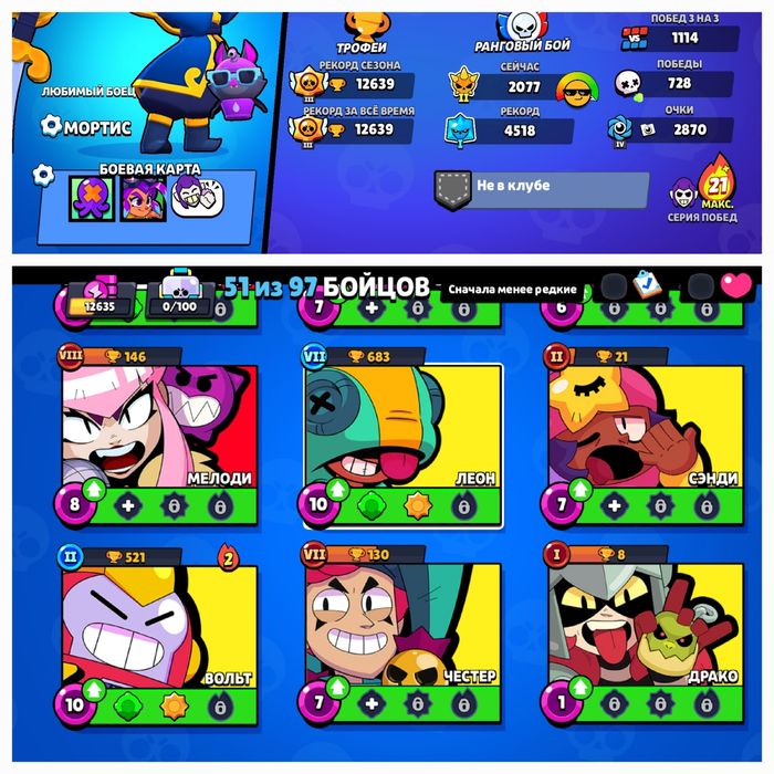 ПРОДАЮ АККАУНТ brawl stars