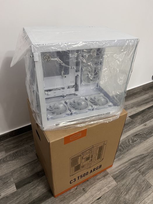 Carcasa Pc PCCooler C3 T500 ARGB White alba tip Acvariu