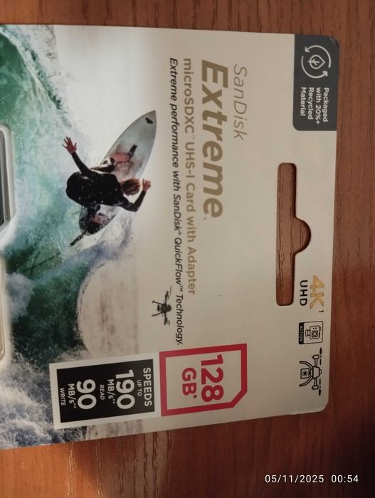 Карта памет 128 GB Sandisk Extreme  190MB