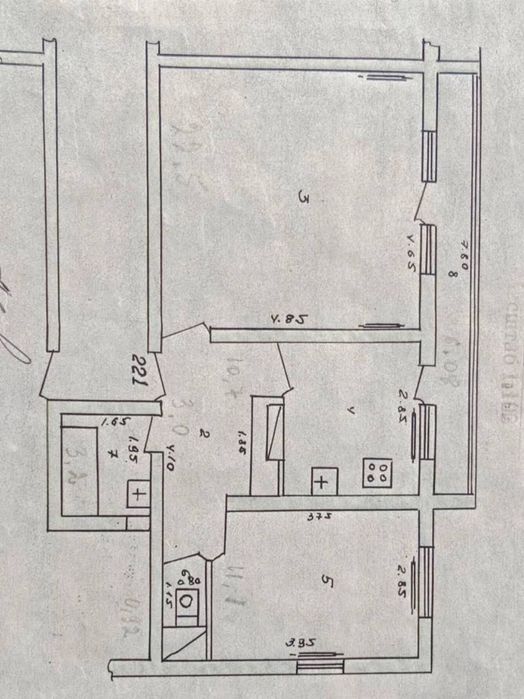 Квартира на Ойбек-60 школа 2/5/9 общ пл 62м