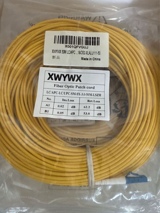 Cablu fibra optica patch 50m mono XWYWX SC LC ST FC - SM-DX-3.0-LSZH