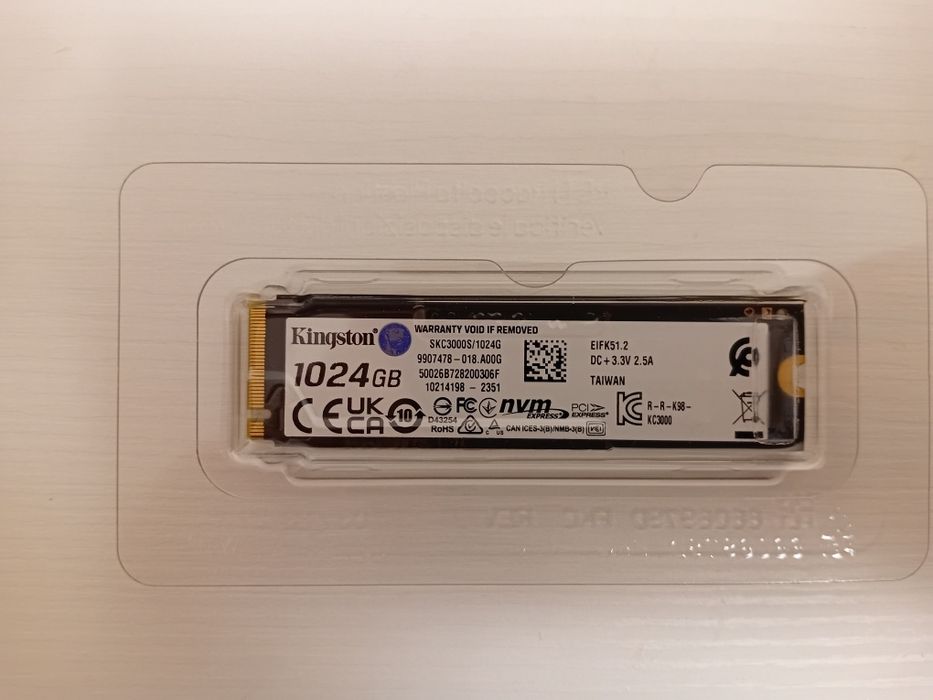 «SSD M.2 Kingston KC3000 1TB PCIe 4.0». (новый)