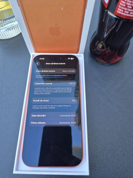 iPhone 17 Pro, Cosmic Orange, 256GB, Model Europa (România) Battery Health 100%, Garanție