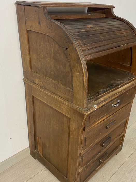 Comodă Vintage; Mic Fișet din Lemn; Dulap cu Sertare