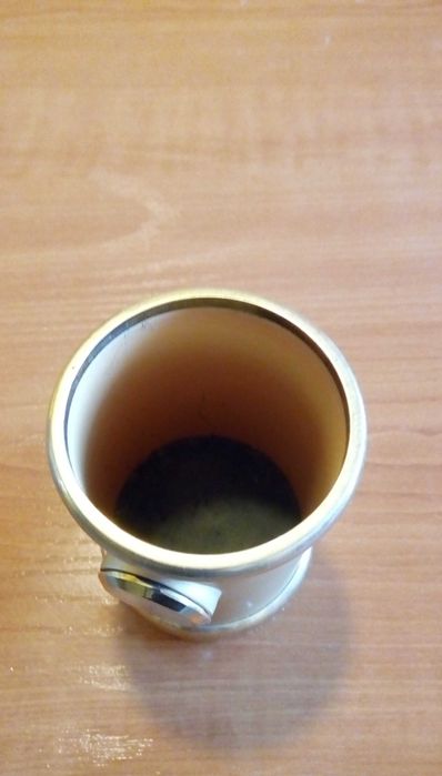 Метален златист моливник с часовник