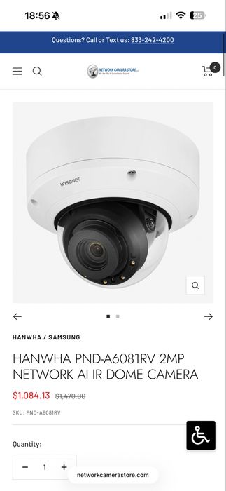Camera supraveghere 4k retea AI Hanwha Pnd-A6081RV Vandal Dome