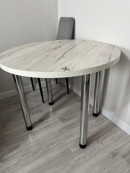 Стол круглый белый 90х90х80