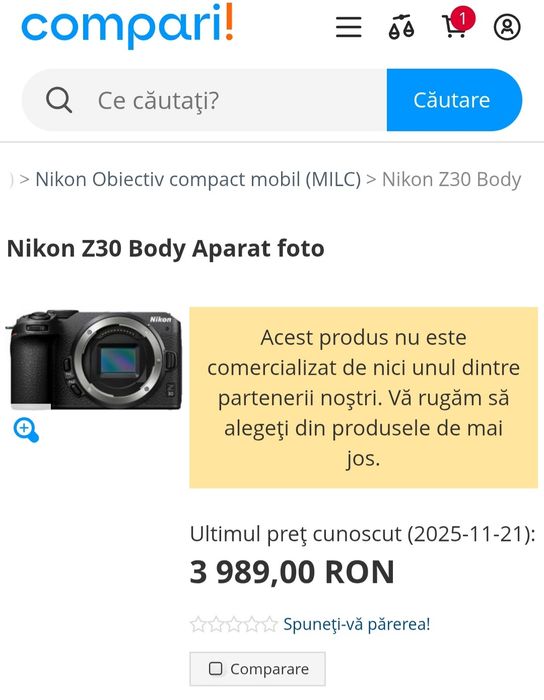 Nikon Z30 Body aparat foto, produs NOU!