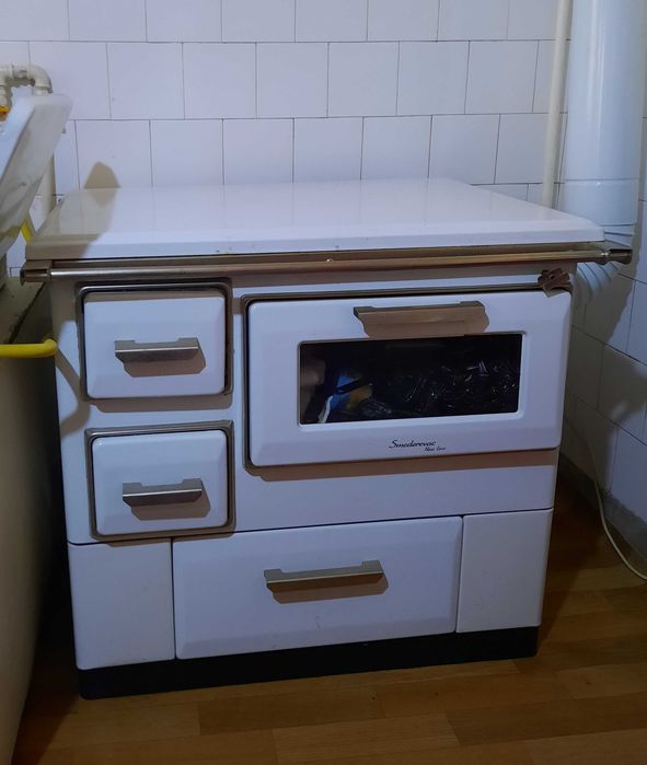 Vand soba pe gaz cu cuptor si plita, alba - Turda