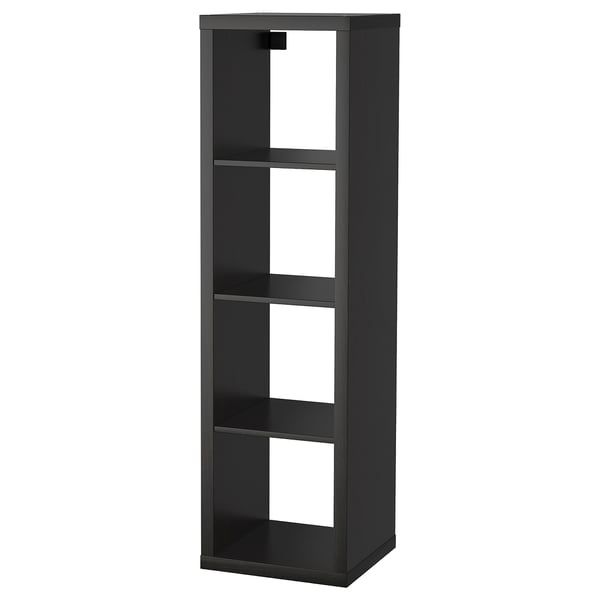 Вертикална етажерка IKEA KALLAX 1x4 (черен/тъмнокафяв)