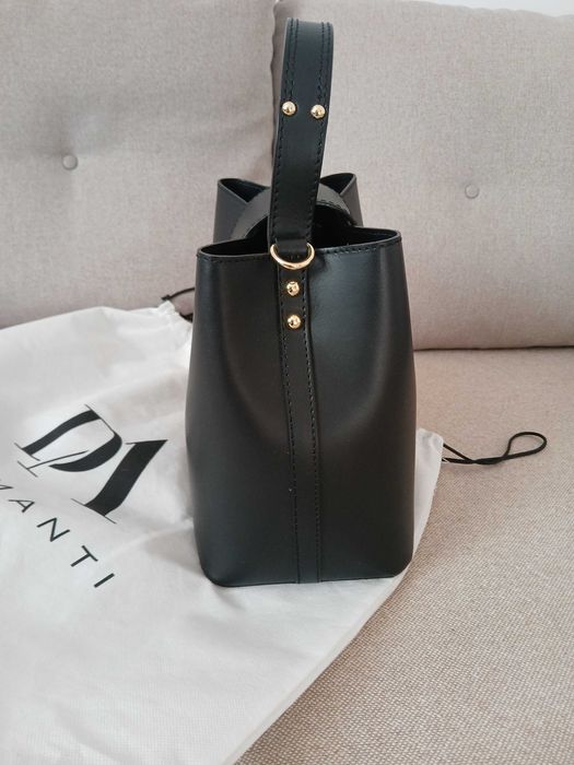 Geantă  din piele naturală  Diamanti Amelie neagră