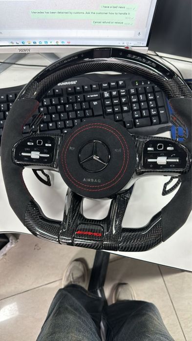 volan custom Mercedes LED pentru S C E GLC CLS class