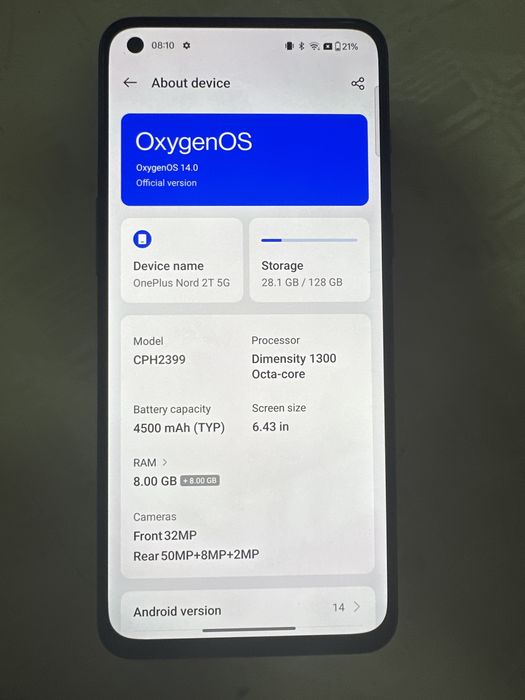 Oneplus nord 2T ,128g , liber retea