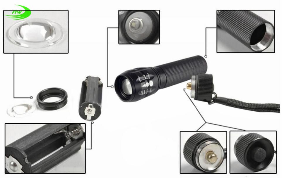 [-50%] Lanterna puternica CREE 2000 LM +Zoom, lumini bicicleta / paza