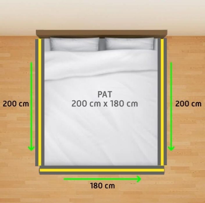 3 Protectii laterale pat 180x200 cm, inaltime 70-90 cm Gri