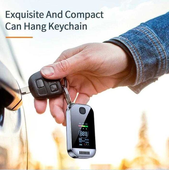Светеща Запалка Ключодържател Алкохолен Тестер Безконтактен Дрегер Алкотестер Алкохоломер с Дисплей АвтоКалибриране Разпознаващ Фалшив Дъх Бърз Анализ