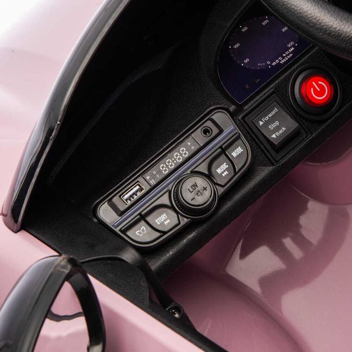 Masinuta electrica pentru copii Porsche Macan Turbo, numar inmatriculare personalizat, roti cauciuc EVA, mp3 player Bluetooth, suspensii fata – spate