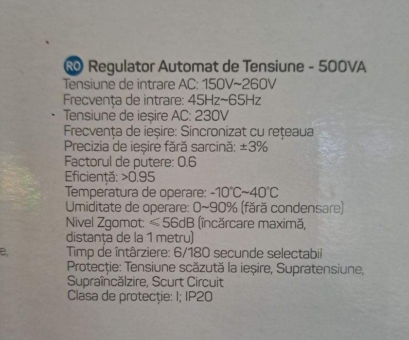 Regulator automat de tensiune 500VA