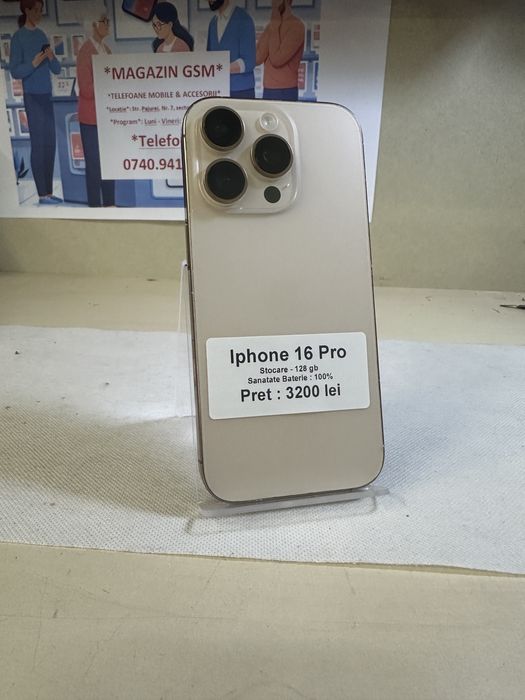 Iphone 16 pro / 128 gb / 100% baterie / garantie