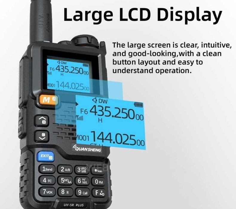 Радиостанция QUANSFENG UV-5R PLUS 2200MAH 15КМ+++