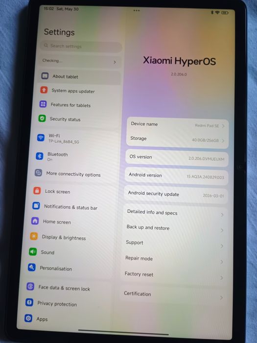 Redmi Pad SE 8GB ram / 256gb rom - cutie + încărcător + folie aplicată