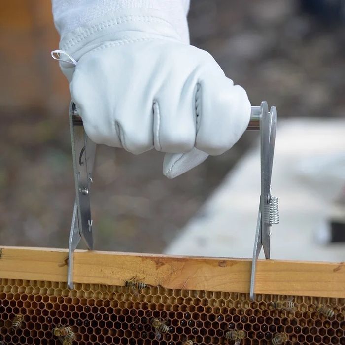 Щипка за пчелни рамки пита с мед пчели пчелар пчеларска вилица нож
