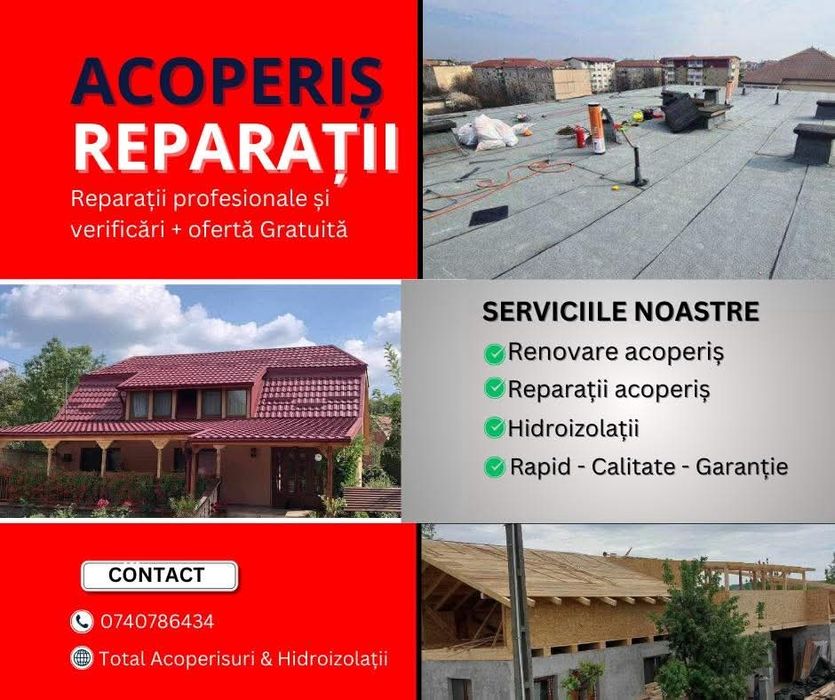 Reparații Acoperișuri Montaj Tabla BILKA Lindab hidroizolații