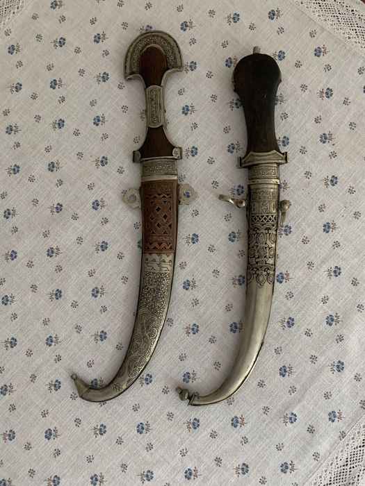 2 бр. марокански ръчна изработка ками кинджали ханджари остриета кукри