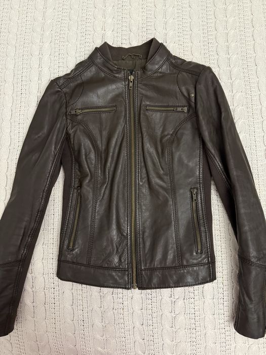 Mango кожаная куртка 100% натуральная