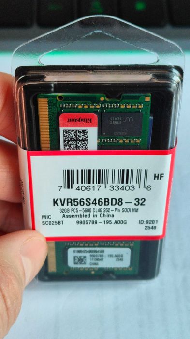 Памет Kingston 32GB SODIMM DDR5 5600MHz CL46 KVR56S46BD8-32