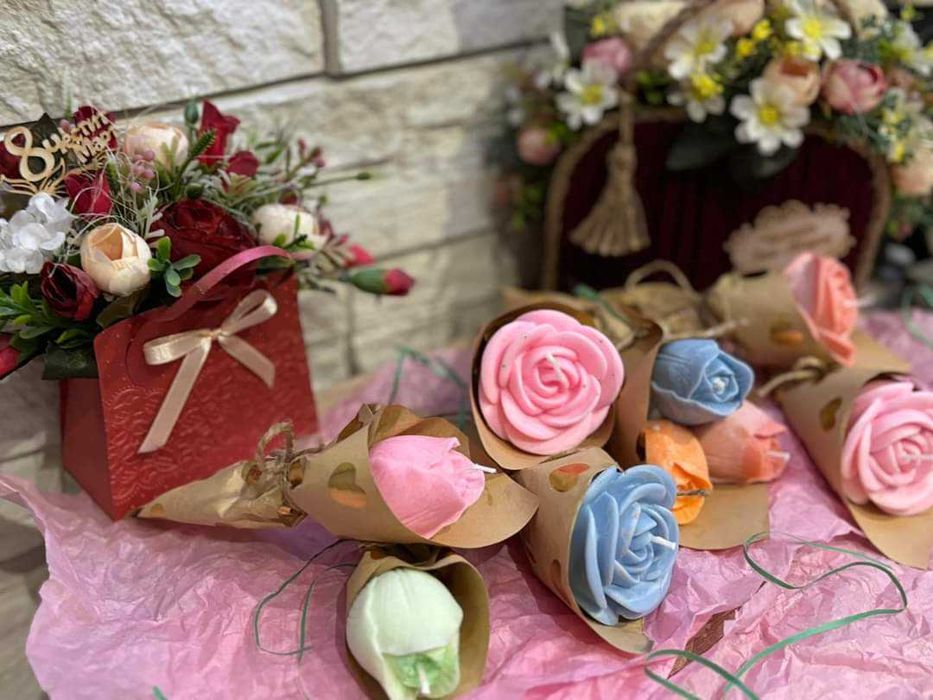 Цветя от соев восък