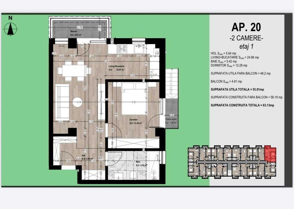 Apartament 2 camere si Bucatarie separata.Otopeni!Direct Dezvolatator!