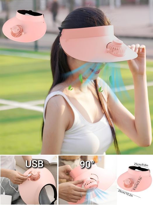 Mini Ventilyatorli Quyoshdan Himoya Kepka – USB zaryadli, sovutuvchi y