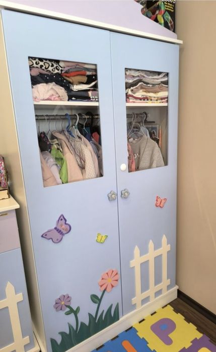Обзавеждане за детска стая гардероб,скрин и легло ikea  Busunge