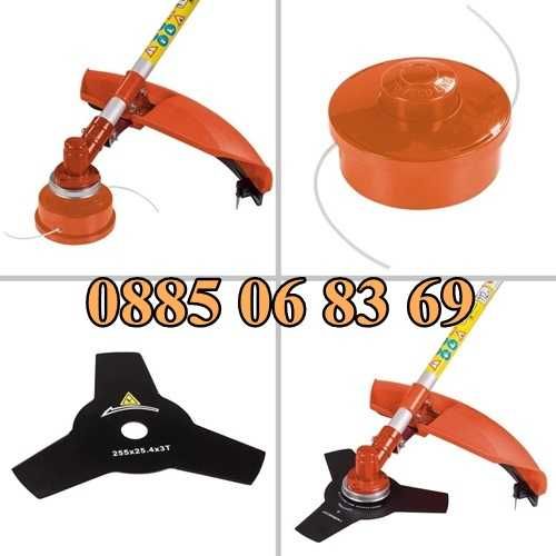 Моторна коса тример 74 куб./ храсторез + дискове, кордова глава, самар