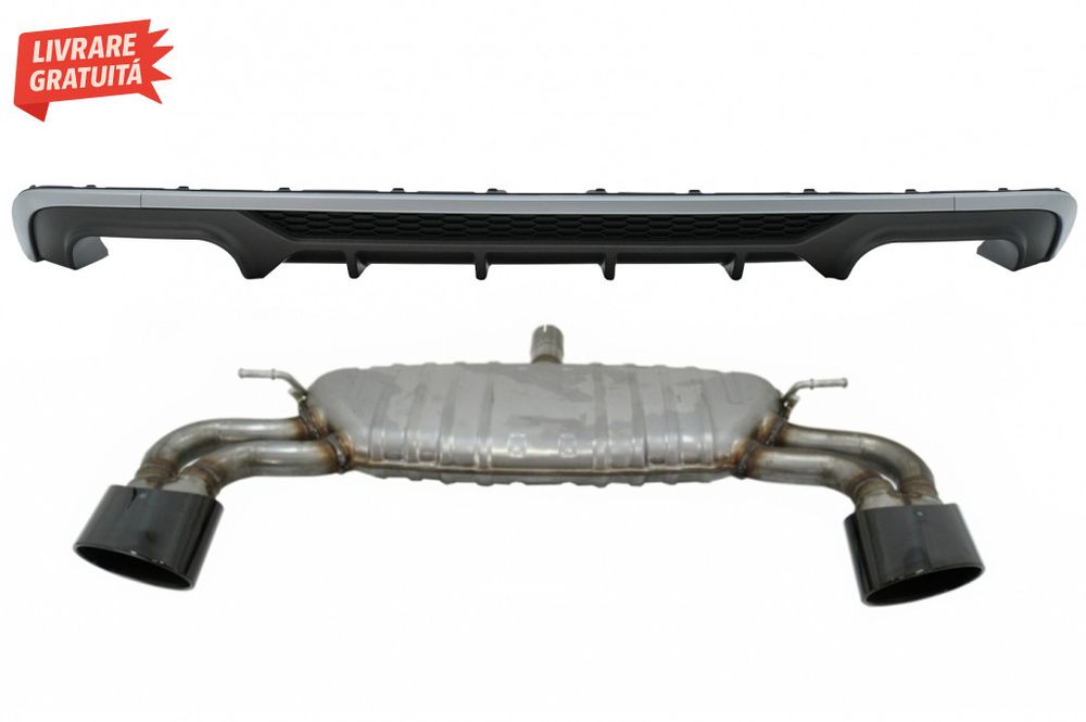 Difuzor Bara Spate cu Sistem de evacuare Negru Audi A3 8V Facelift Hat