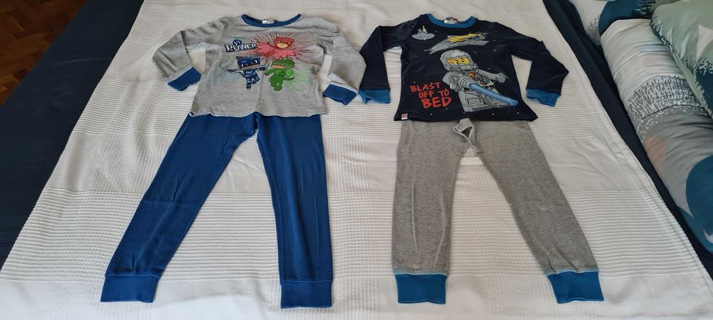 Детски пижамки (6 бр.), памучно космонавтче и термо бельо