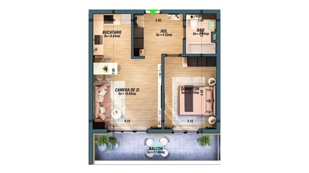 2 camere, compartimentare practica, Avanera Suceava, 99.000 EURO