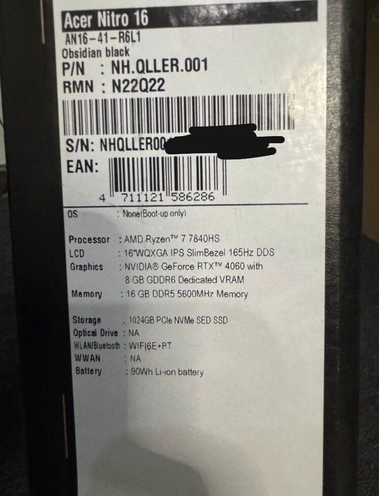 Acer Nitro 16 (AN16-41) RTX 4060