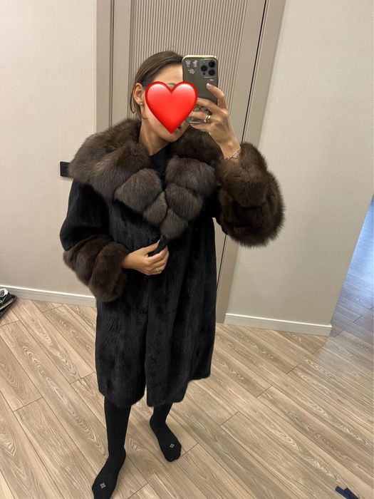Норковая шуба с соболем