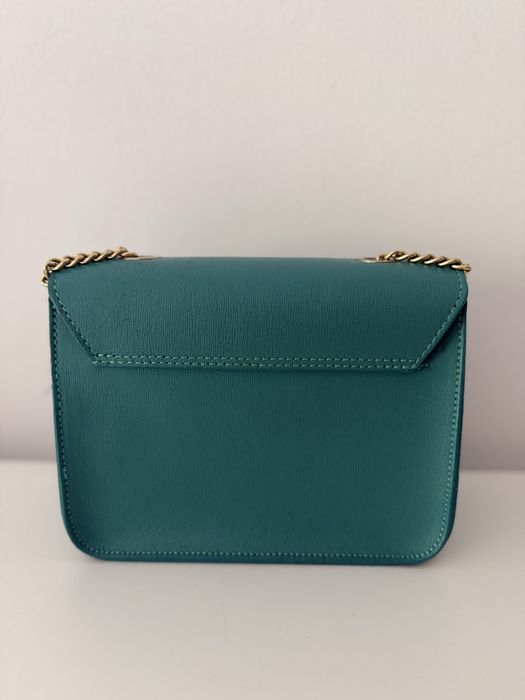 Geanta piele naturala turcoaz