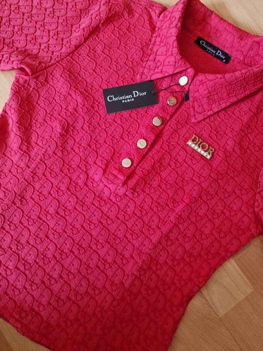 Bluza Christian Dior, logo metalic auriu, new collection