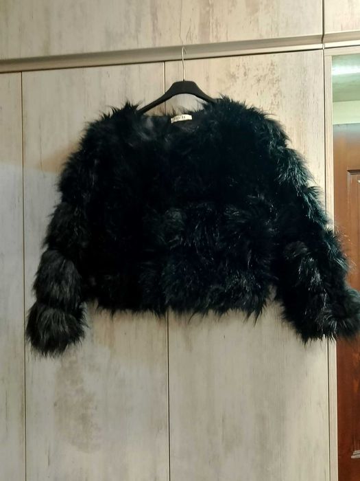 Дамско палто с косъм