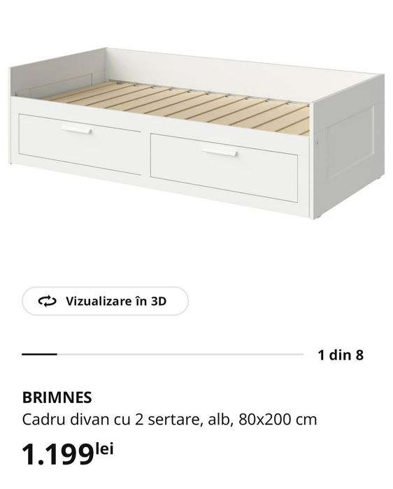 Pat și dulap Ikea - set dormitor