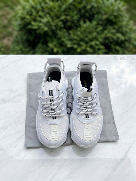 Adidasi Versace Chain Alb Adidasi Unisex